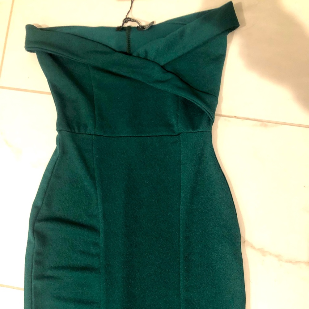 Emerald green pretty little thing maxi with slit